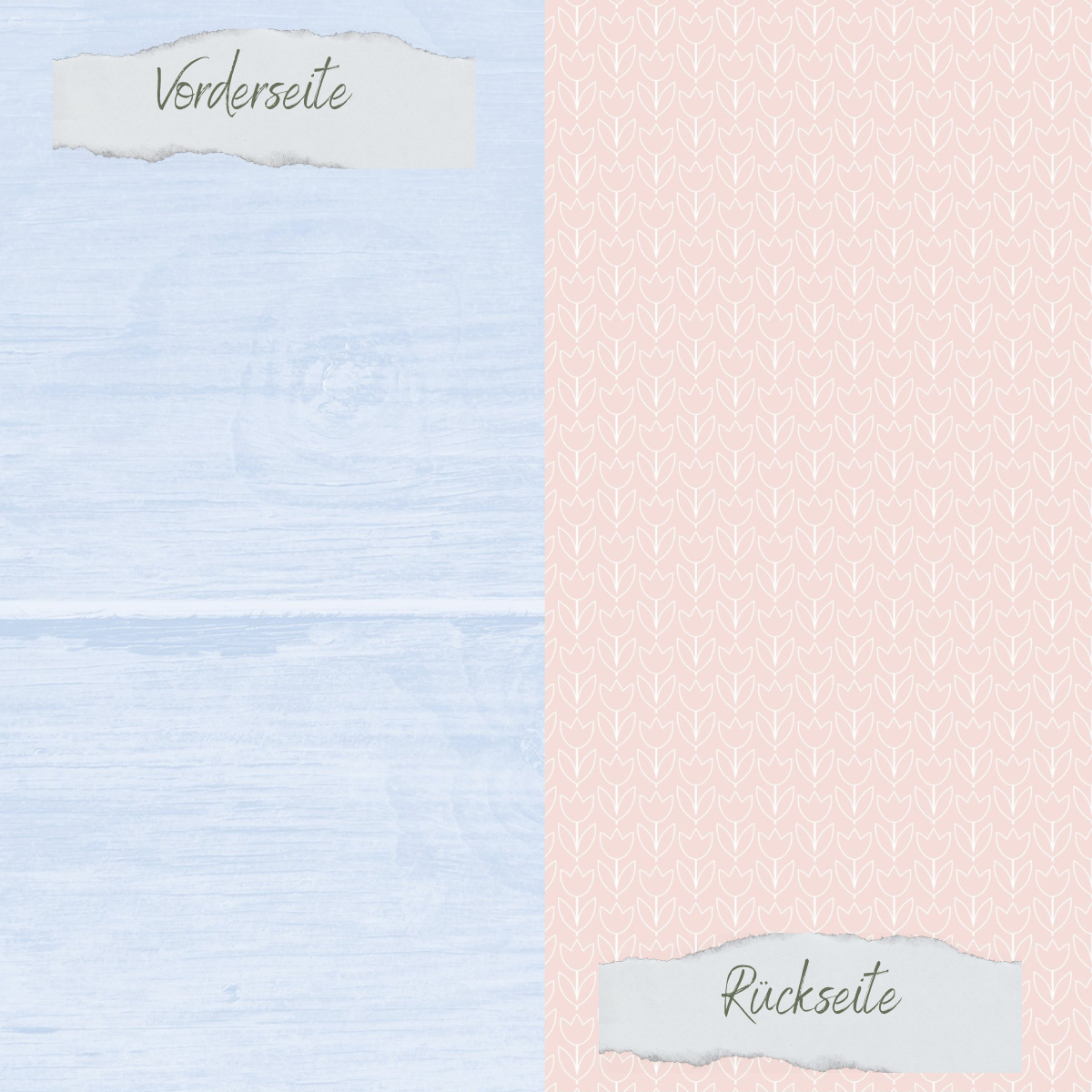 Designpapier - Scrapliebe - Tulpenliebe - Tulpenmuster - Doppelseitig bedruckt