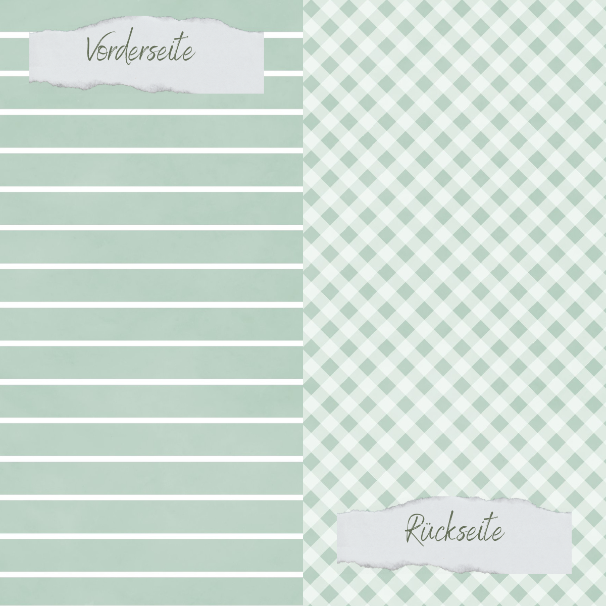 Papel de diseño - Basic - Vintage Mint - Breite Linien + Karos - Doppelseitig bedruckt Papel de diseño - Basic - Vintage Mint - Breite Linien + Karos - Doppelseitig bedruckt
