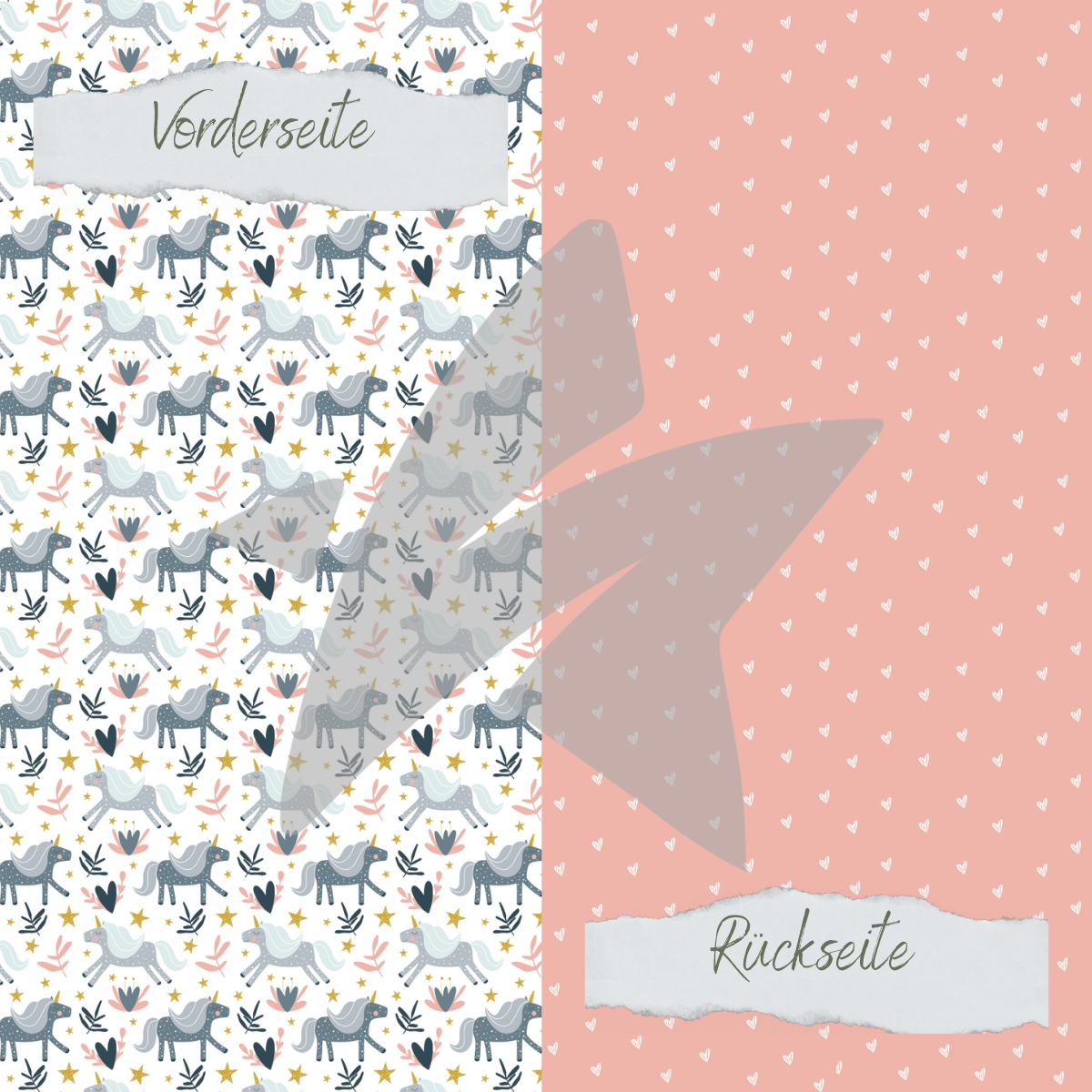 CD-DP-664-Designline-Einhorn Designpapier - Designline - Einhorn - Beidseitig bedruckt