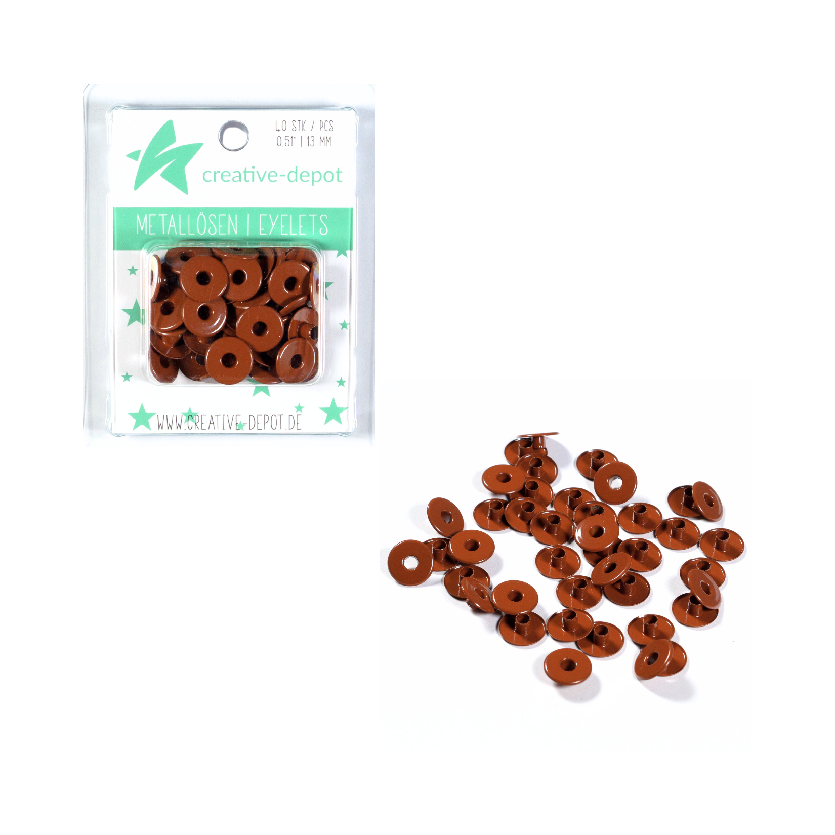 Breite Eyelets - Schokolade - 13mm