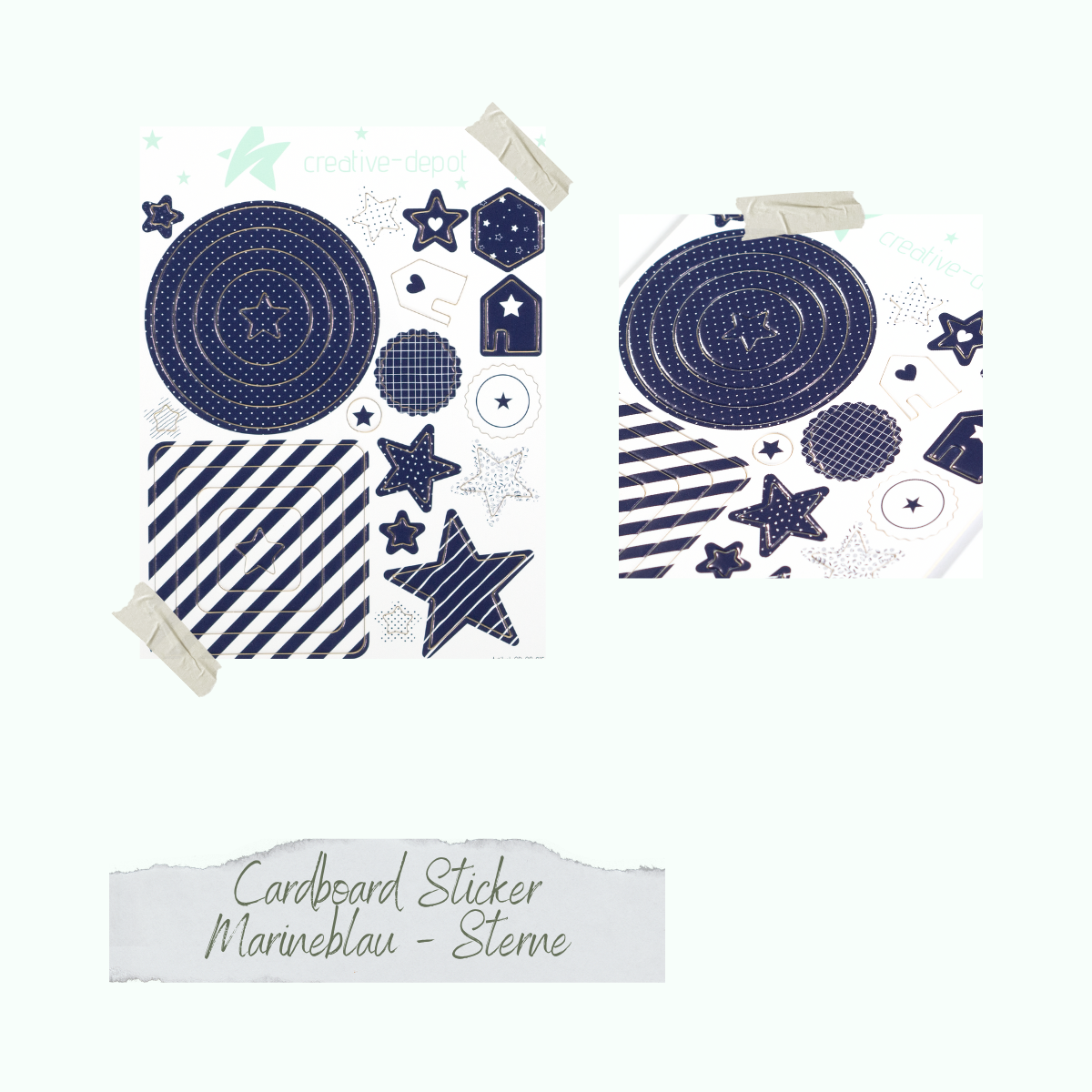 Cardboard stickers - Marineblau - Sterne