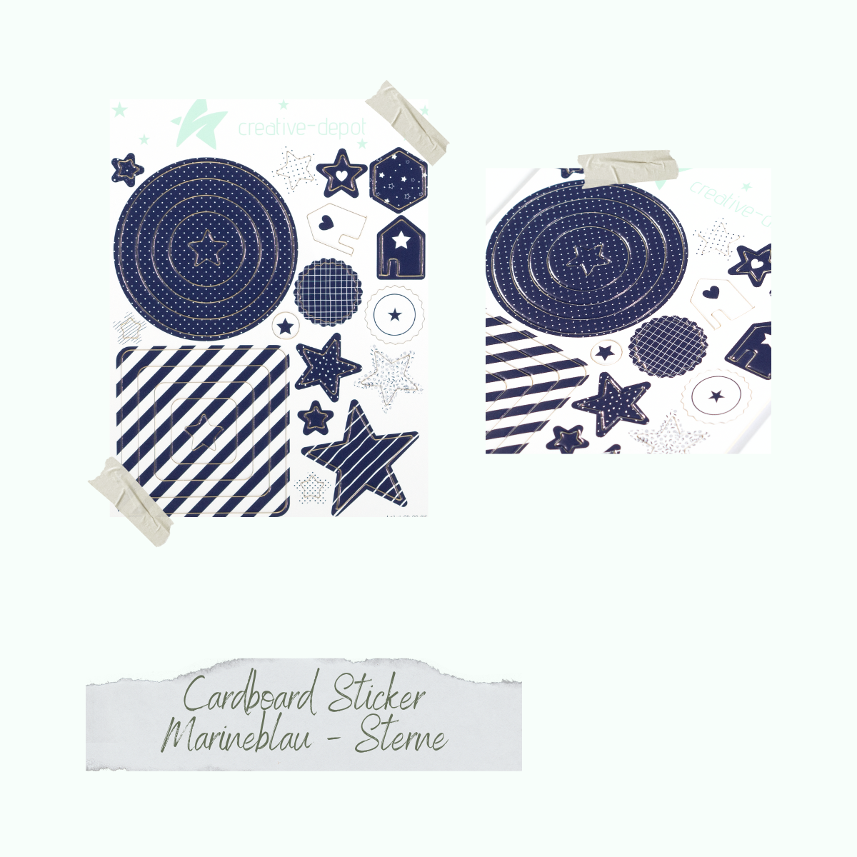CD-CS-015_Marineblau-Sterne-Cardboard-Sticker