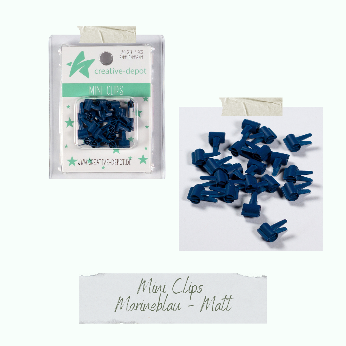 Mini Clip - Marineblau - Matt - 20 Stück Mini Clip - Marineblau - Matt - 20 Stück