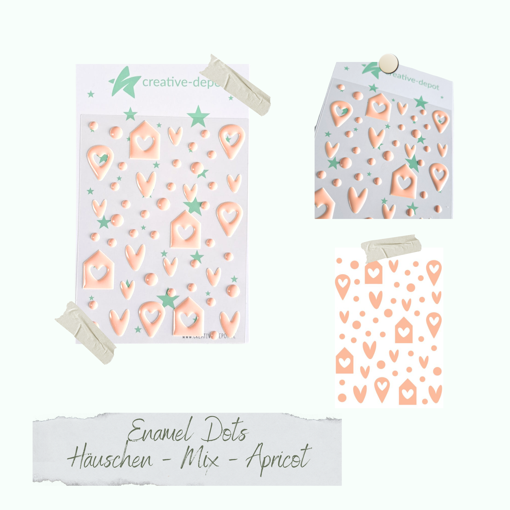 Enamel Dots - Häuschen Mix - Apricot