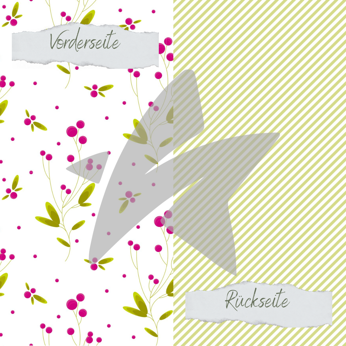 Design paper - Designline - Pink berries - Printed on both sides