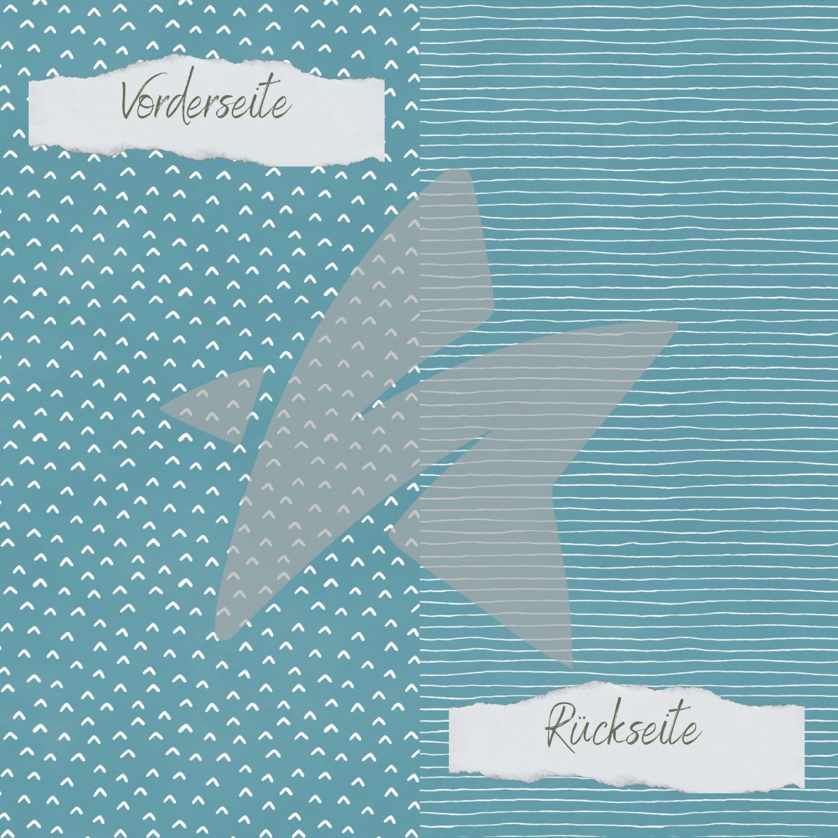 CD-BP-015 Designpapier - Basic - Salbei - Doodle Dächer + Streifen - Doppelseitig bedruckt