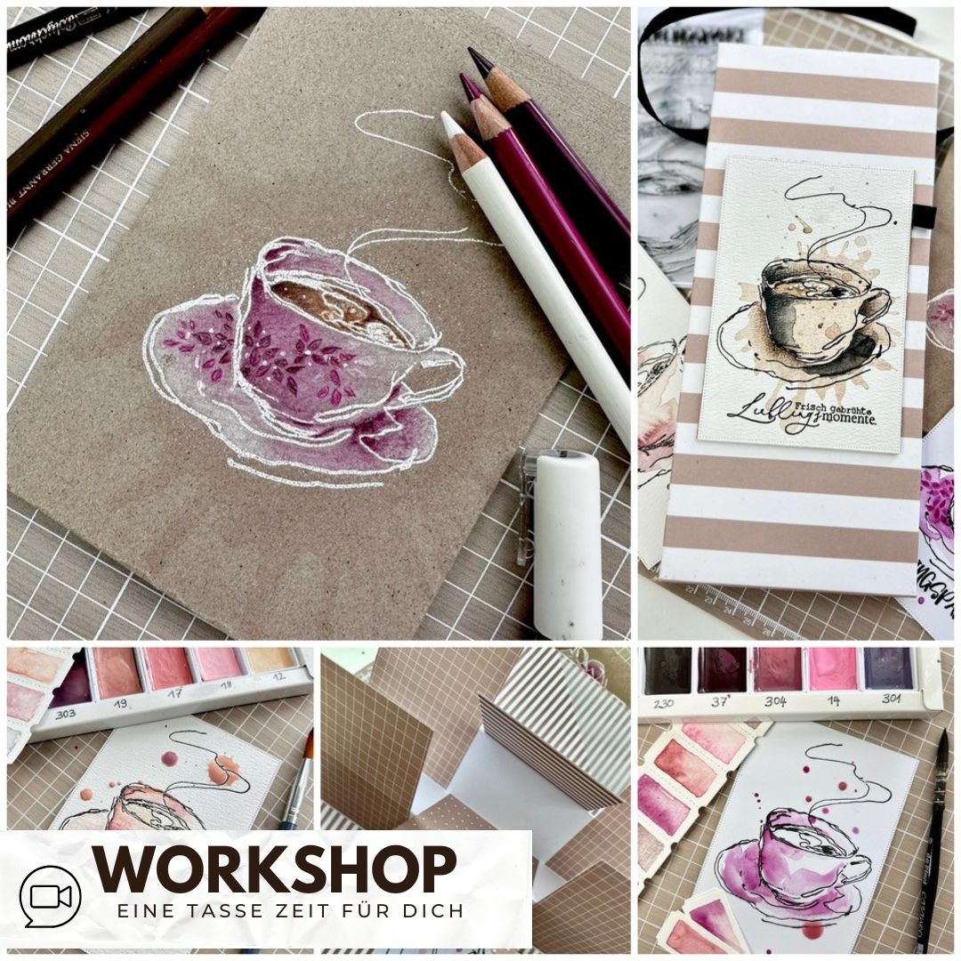 Zoom Workshop Aquarell trifft Kreativwerkstatt - Eine Tasse Zeit für dich am 11.11.2026