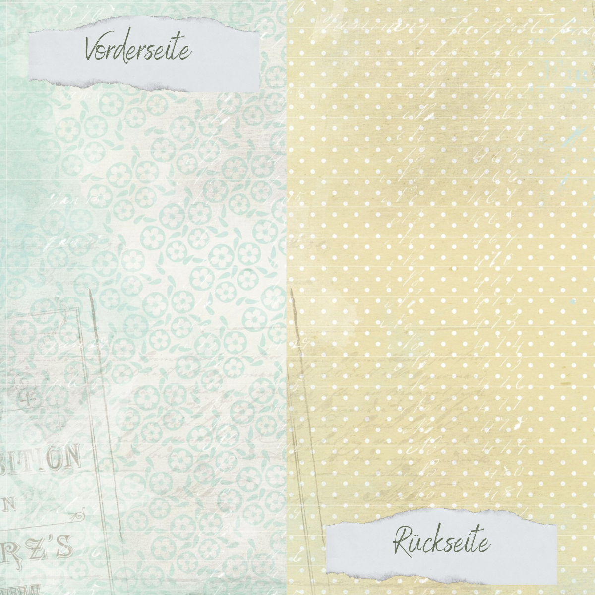 Papel de diseño - Vintage Blümchen und Pünktchen - Doppelseitig bedruckt Papel de diseño - Vintage Blümchen und Pünktchen - Doppelseitig bedruckt