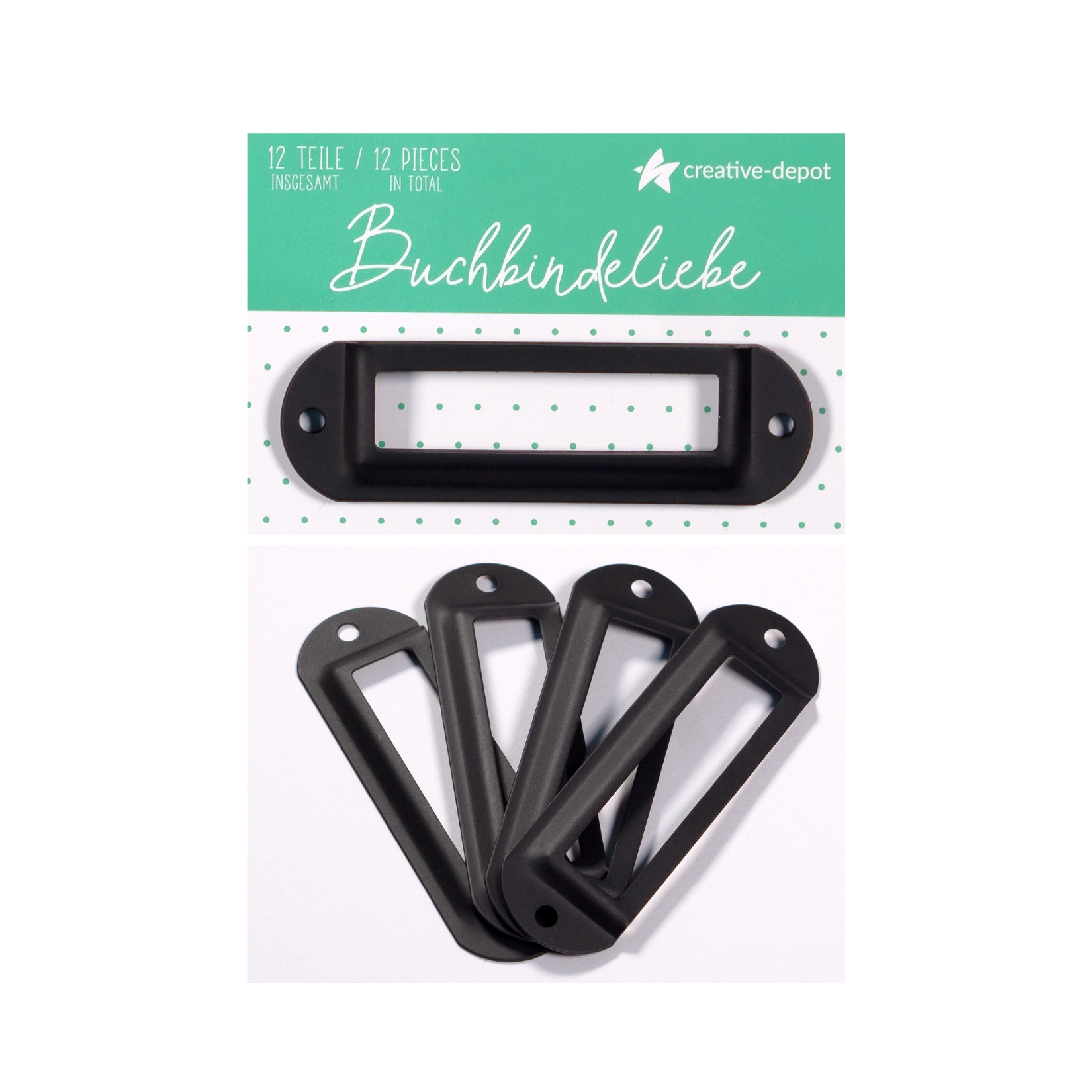 Etikettenhalter - Schwarz - Matt - Buchbindeliebe