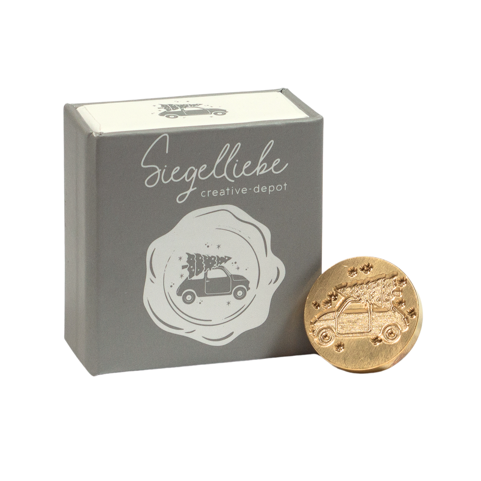 Siegelkopf - Designline - Auto mit Tanne - Siegelliebe