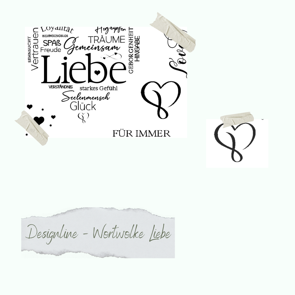 Stempelset - Designline - Wortwolke Liebe