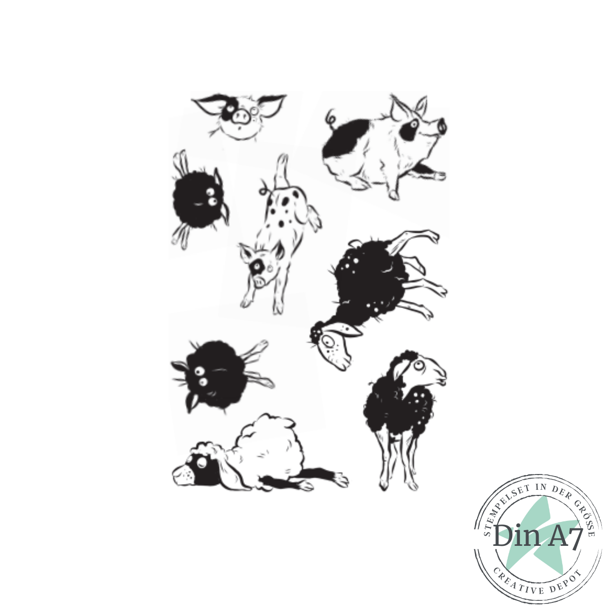 Stempelset - Heikes Welt - Schafe und Co