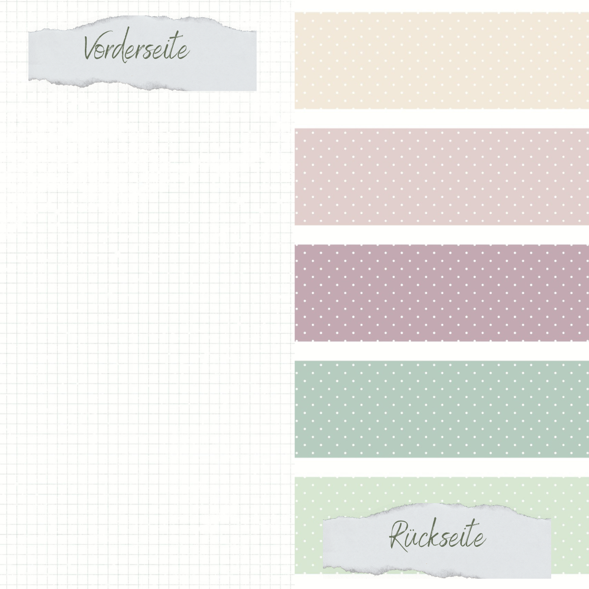 Designpapier - Scrapliebe - Frühlingsfreude - Breite Streifen - Doppelseitig bedruckt