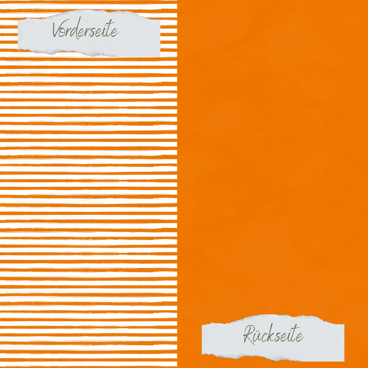 Papier à dessin - Basic - Herbstorange - Streifen + Uni - Doppelseitig bedruckt