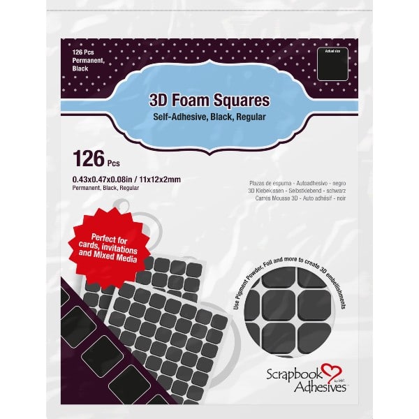 Scrapbook Adhesives - 3D Pads - groß - schwarz