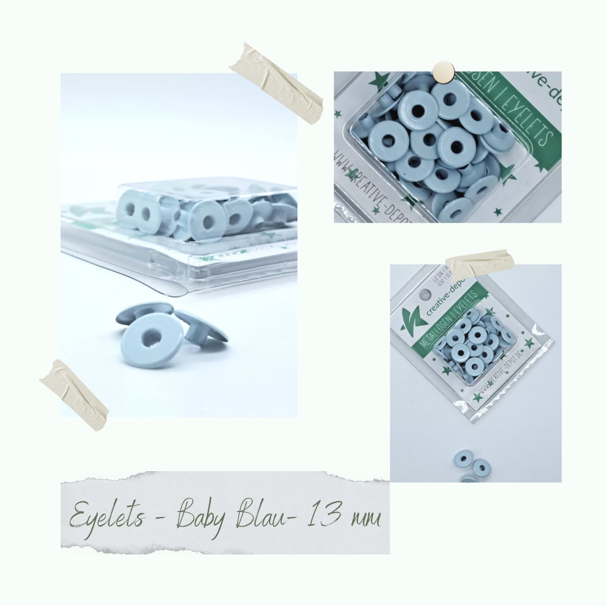 Width Eyelets - Baby Blue - 13mm