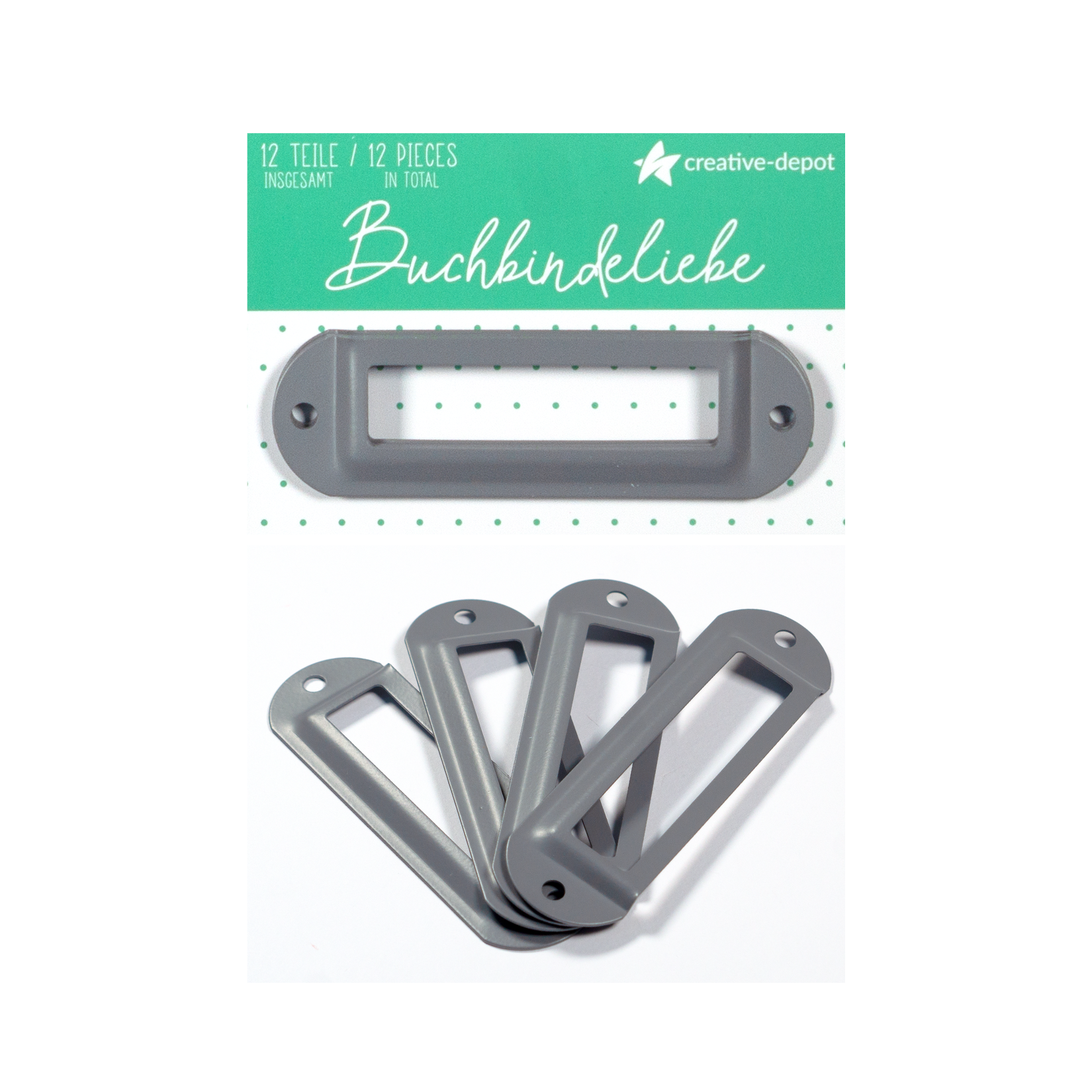 Etikettenhalter - Dunkelgrau - Matt - Buchbindeliebe