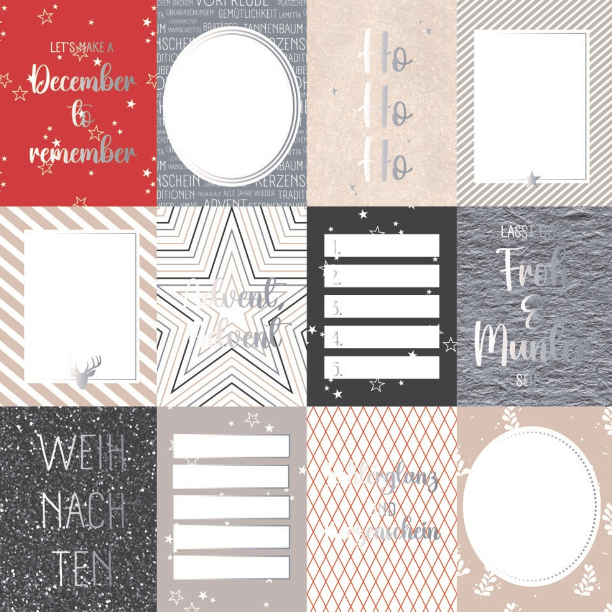 Designpapier - Scrapliebe - Dezembertagebuch - Journaling Karten