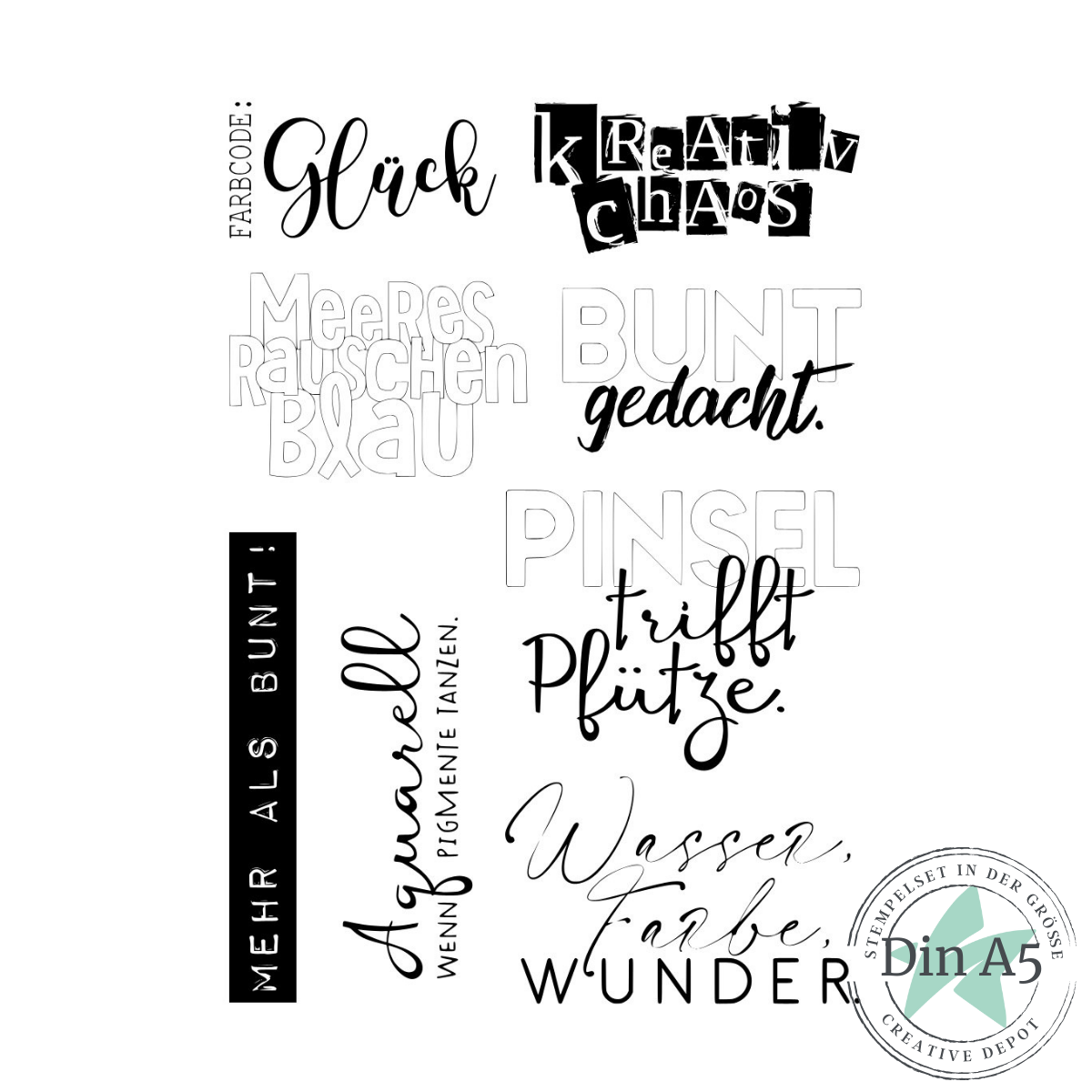 Stempelset - Skizzenbuchtitel 