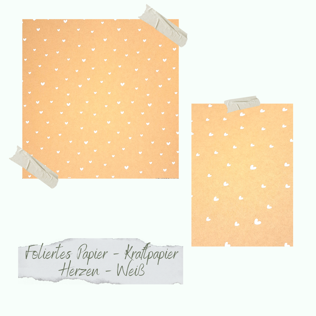 CD-DG-052 Papier plastifié - Kraftpapier - Herzen - Weiß