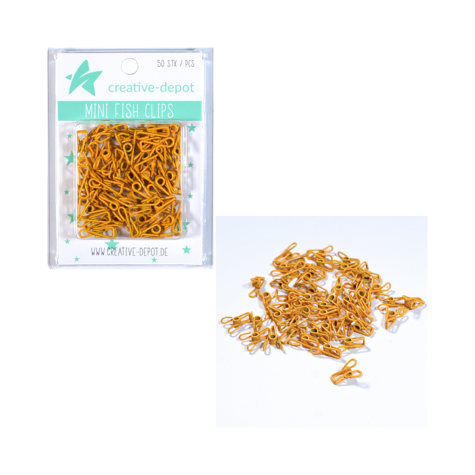 Mini Fish Clip - Curry - Matt - 50 Stück