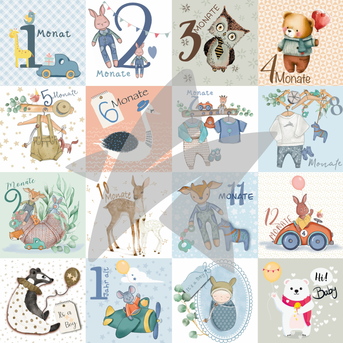 CD-DP-654-Designline-Meilenstein-Baby-Boy Papier à dessin - Designline - Milestone - Baby Boy