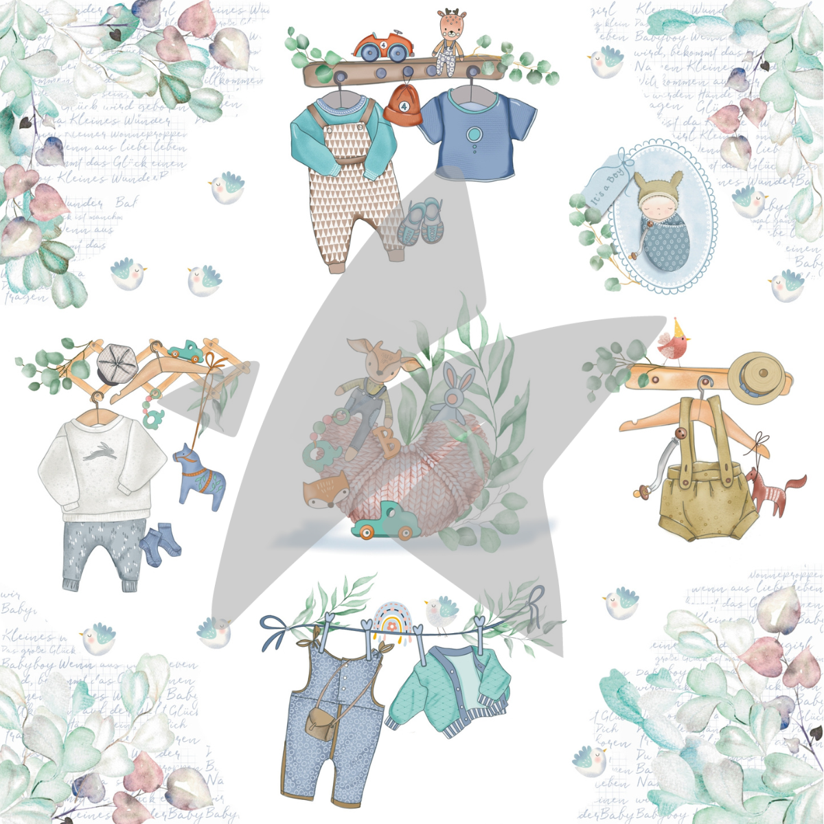 CD-DP-655-Designline-Boho-Baby-Boy Papel de diseño - Designline - Boho - Bebé niño