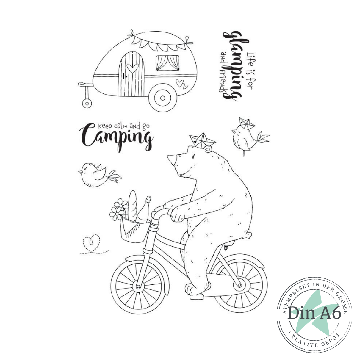 Stempelset - Camping-Bär