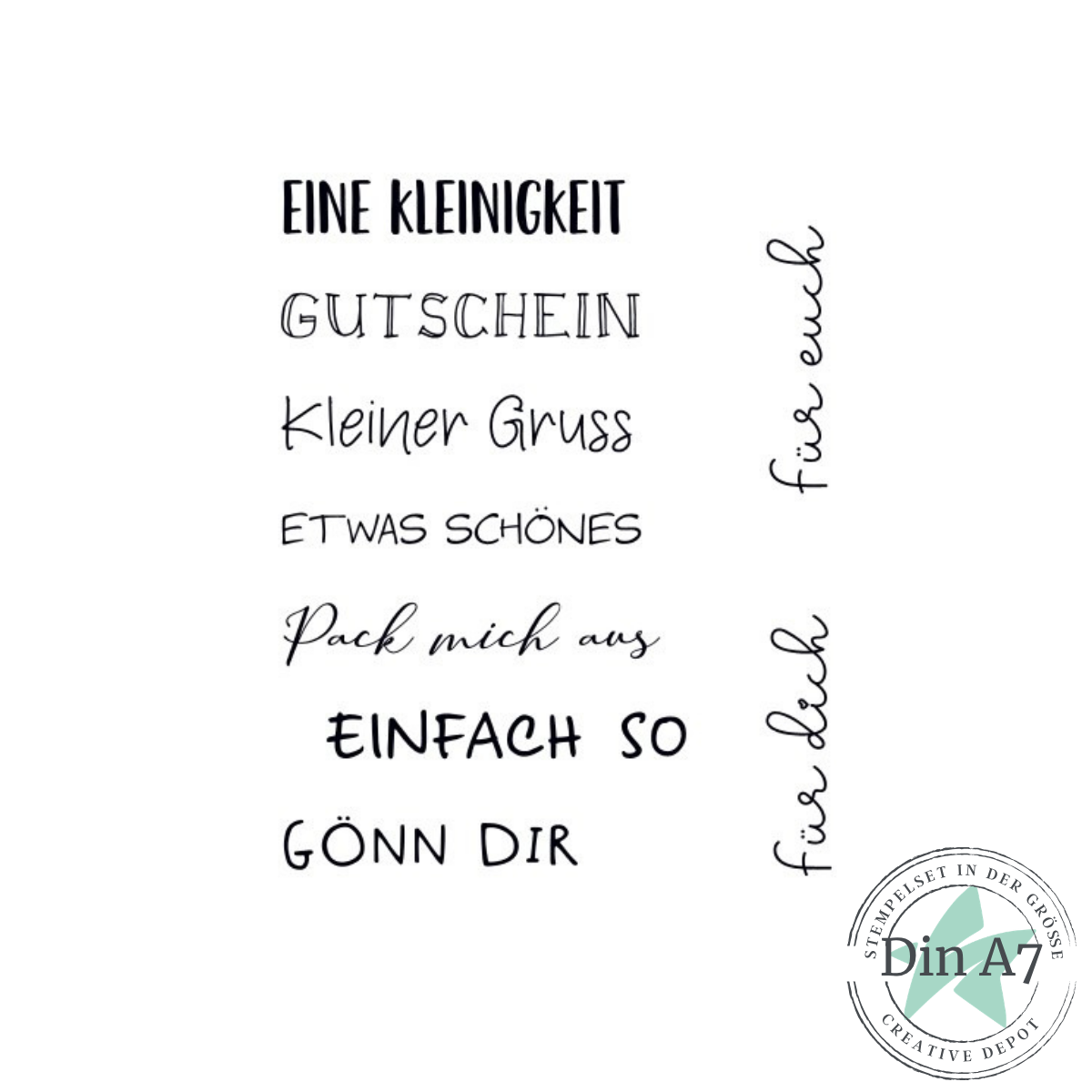 Stempelset - Pack mich aus