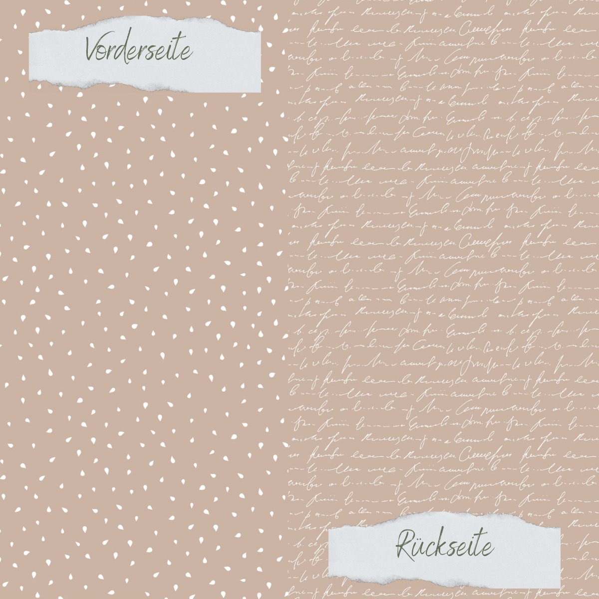 Papel de diseño - Basic - Latte - Apfelkernchen + Schrift - Doppelseitig bedruckt