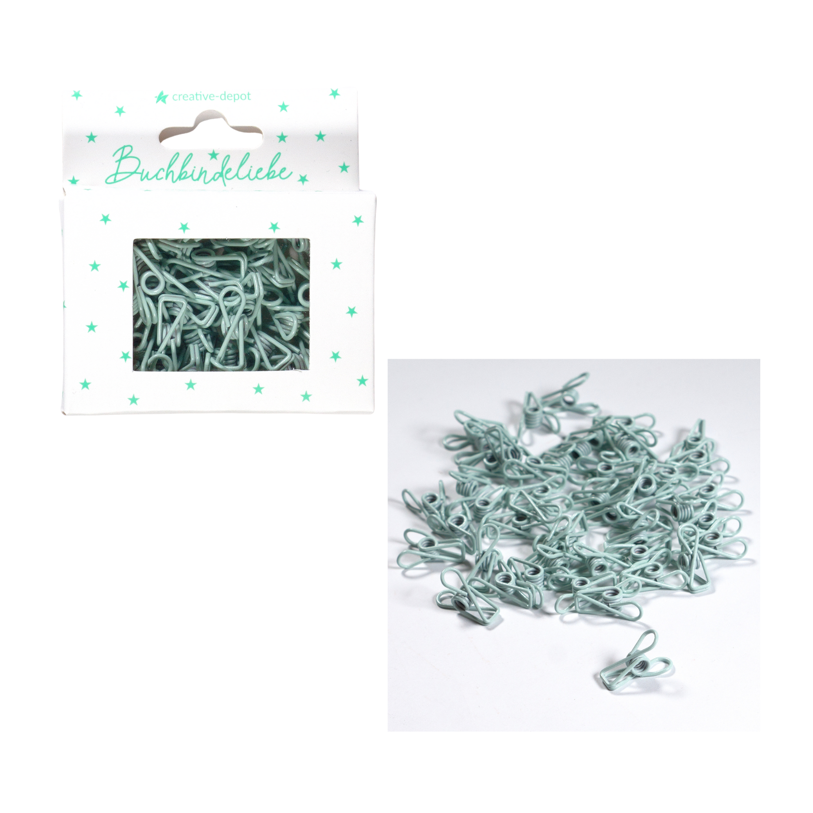 Mini Fish Clip - Aquamarine - Matt - 50 Stück