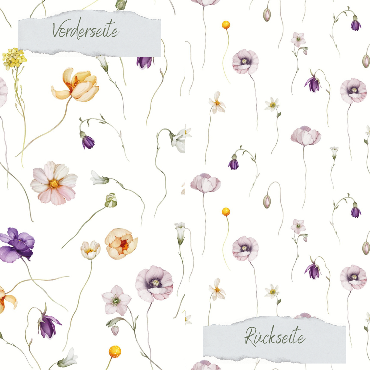 Papier décoratif - Blütenmix - Imprimé recto-verso