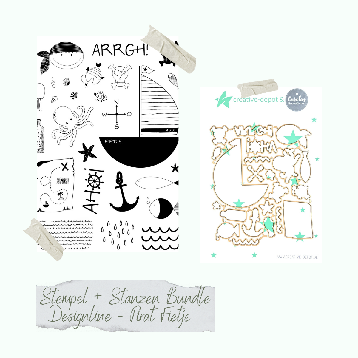 Bundle - Stamp set & Punches - Designline - Pirat Fietje