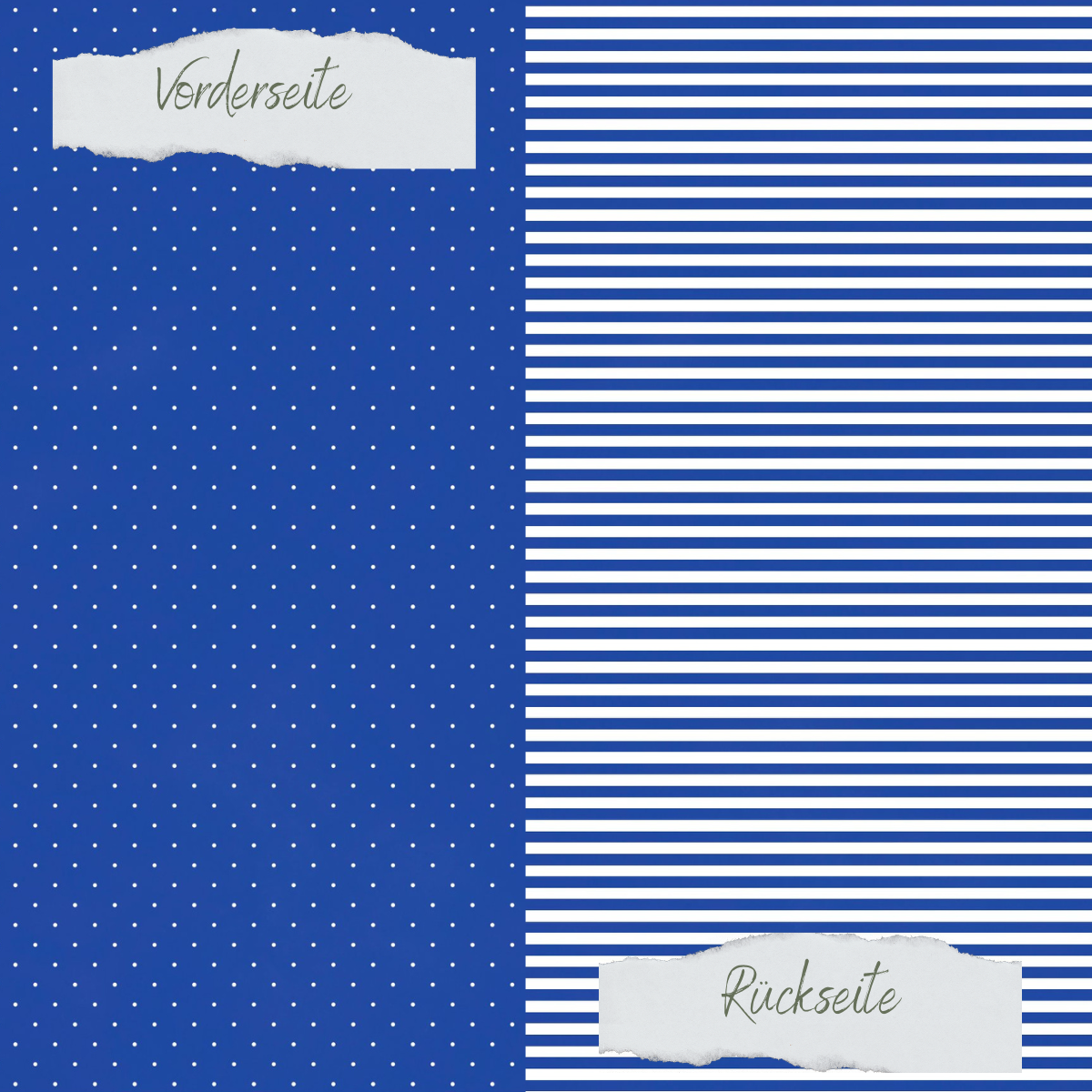 Papier à dessin - Basic - Tintenblau - Mini Pünktchen + Schmale Streifen - Doppelseitig bedruckt