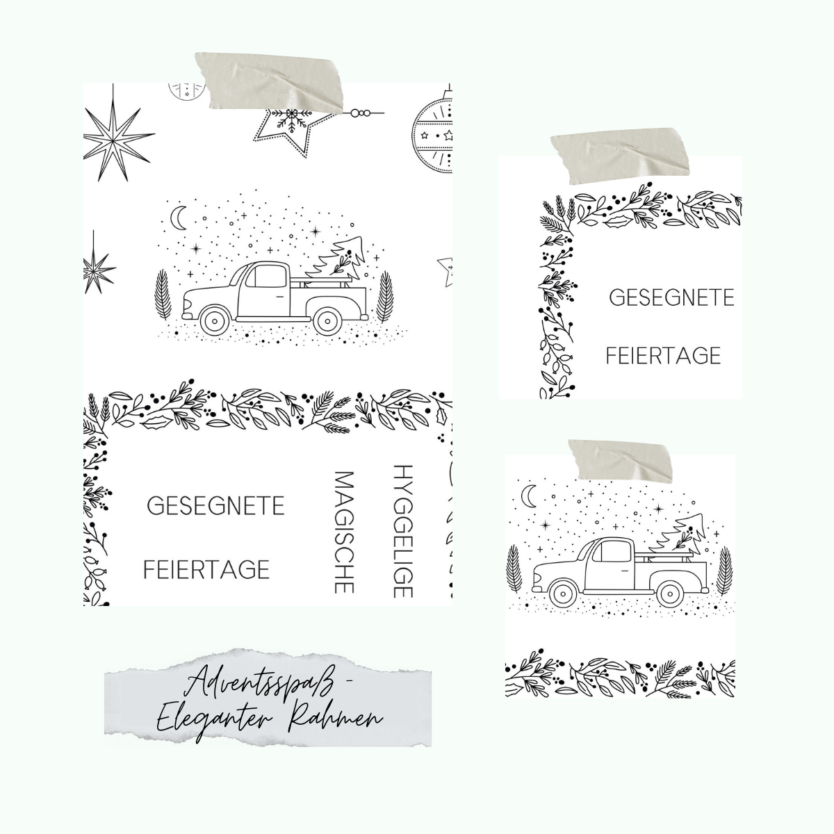 Set de tampons - Adventsspaß - Eleganter Rahmen