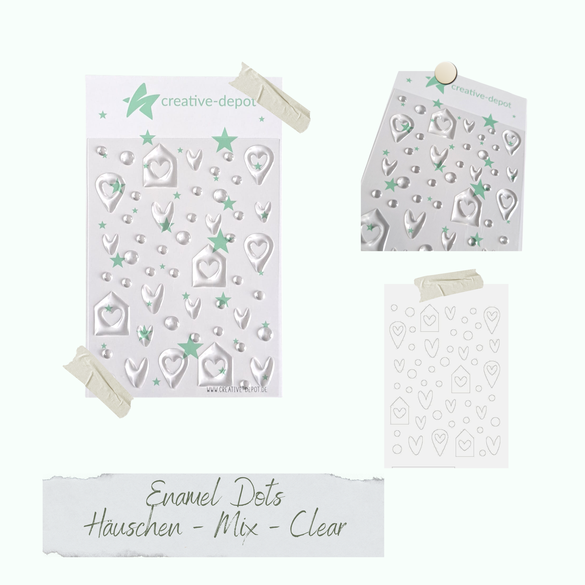 CD-ED-118 Enamel Dots - Häuschen Mix - Clear