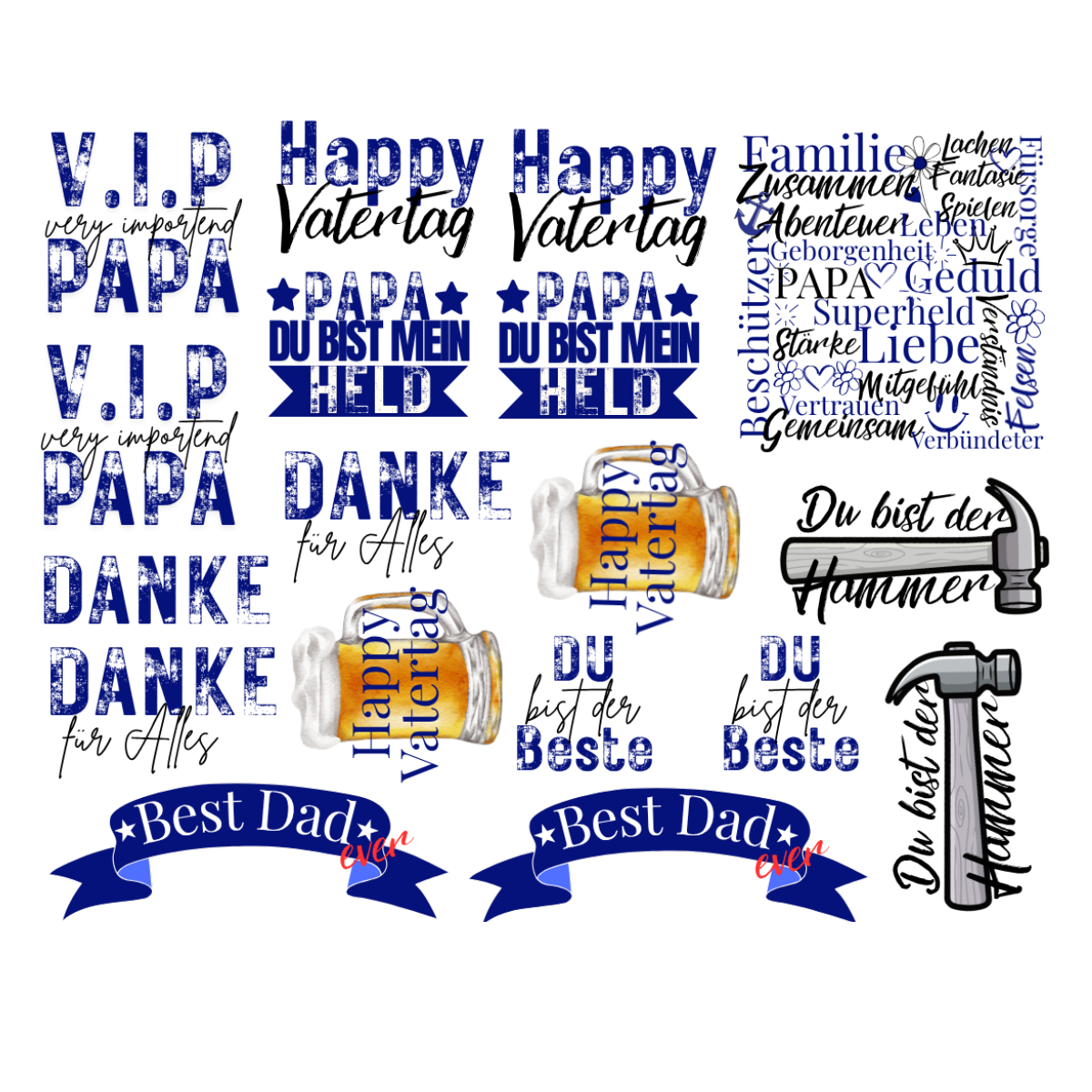 Glanz Sticker -  Vatertag - 18 x 30 cm