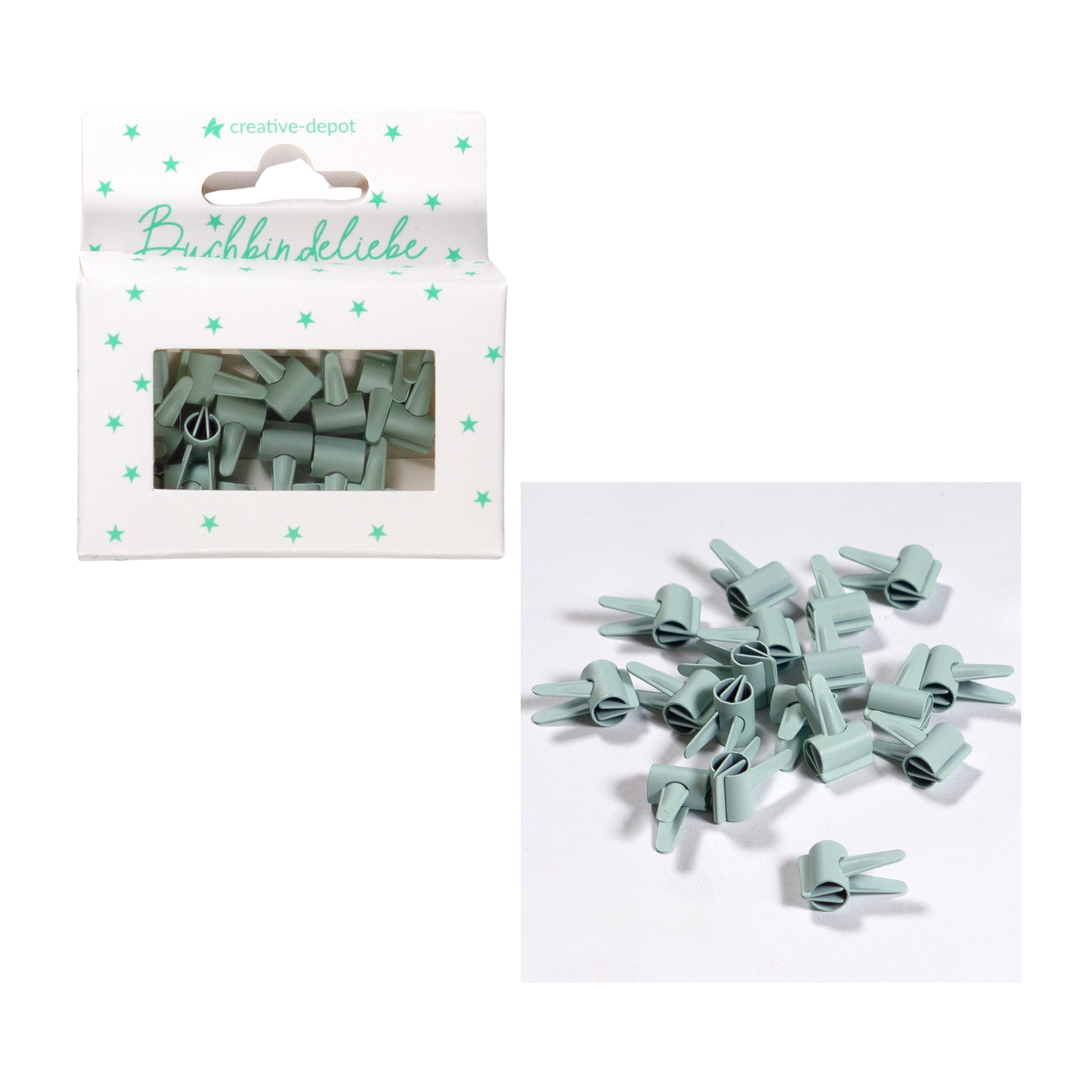 Mini Clip - Aquamarine - Matt - 20 Stück