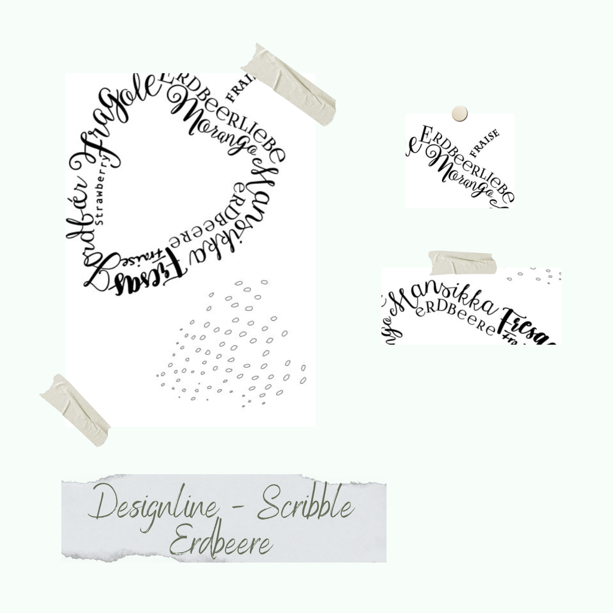 Stempelset - Designline - Scribble Erdbeeren
