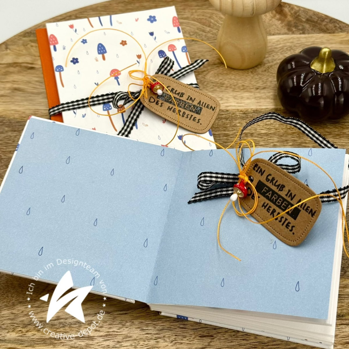 Designer paper – Mushrooms in the rain – Printed on both sides