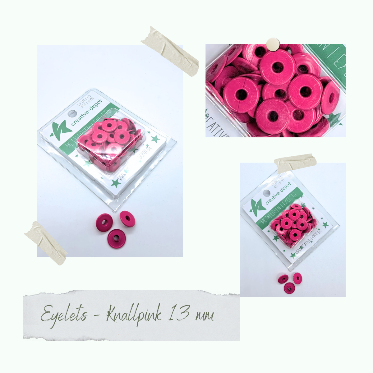 CD-EYB-017 Ojales anchos - Rosa brillante - 13 mm