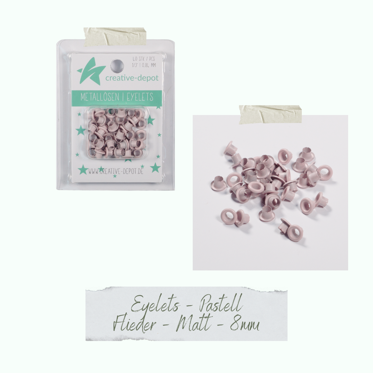 CD-EY-060_Eyelets-Pastell-Flieder-Matt-8mm Eyelets - Pastell Flieder - Matt - 8 mm