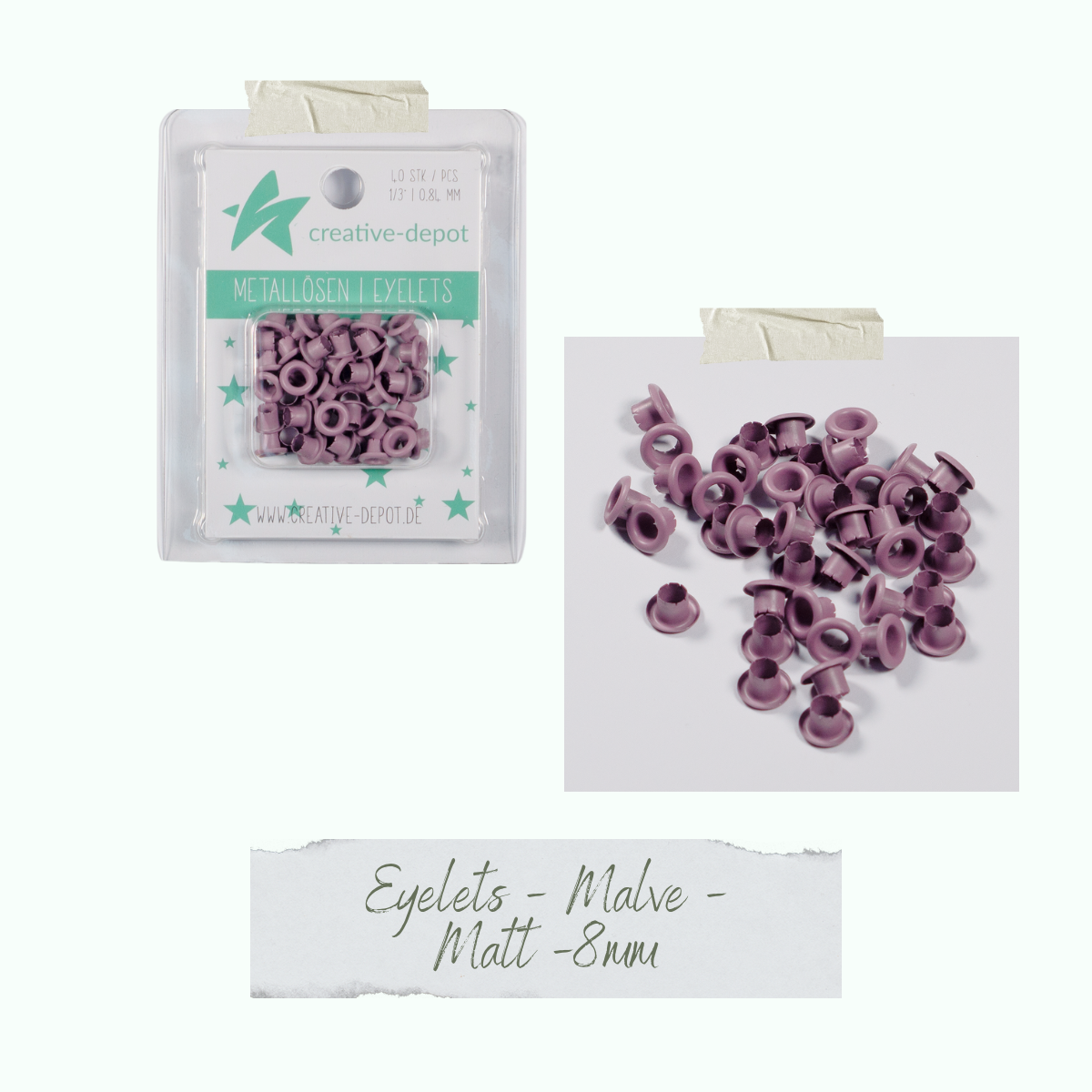 CD-EY-062_Eyelets-Malve-Matt-8mm Eyelets - Malve - Matt - 8 mm