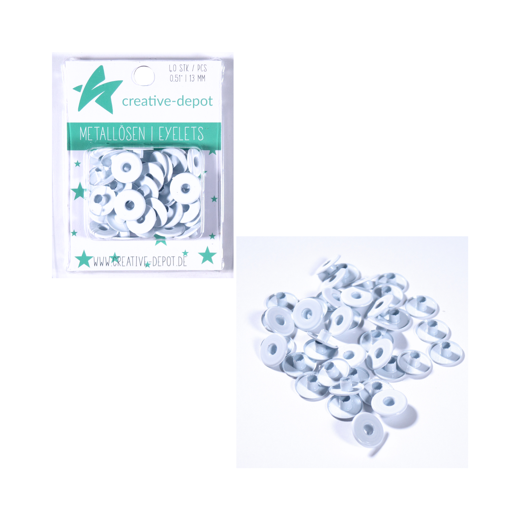 Largeur Eyelets - Blanc - 13mm