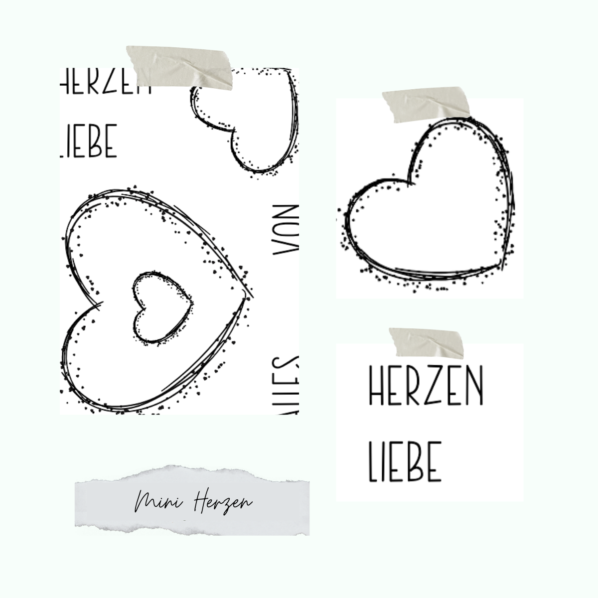 Stempelset Mini Herzen Herzstempel - Live Shopping 06.02.2025