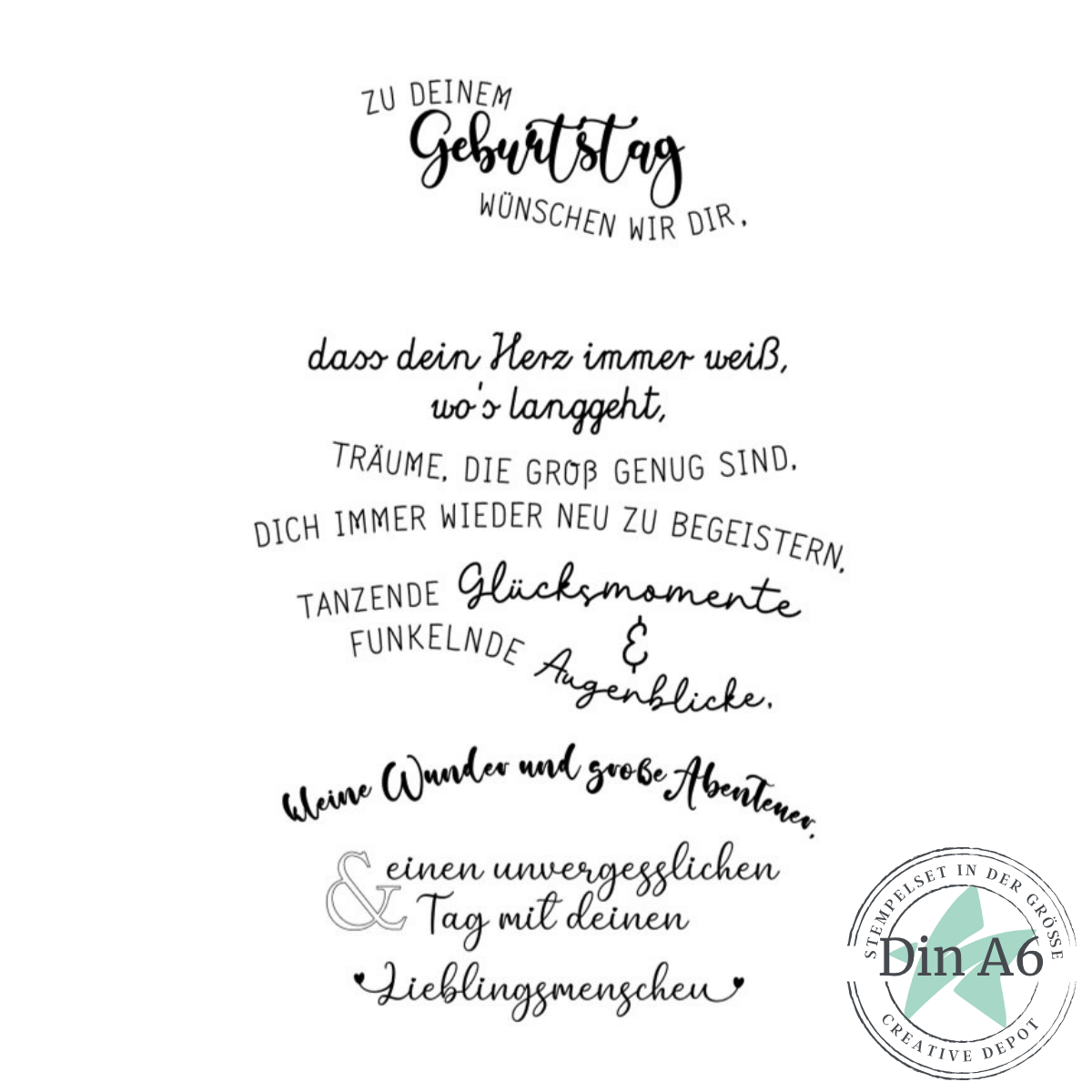 Stempelset - Kartentext Geburtstag 