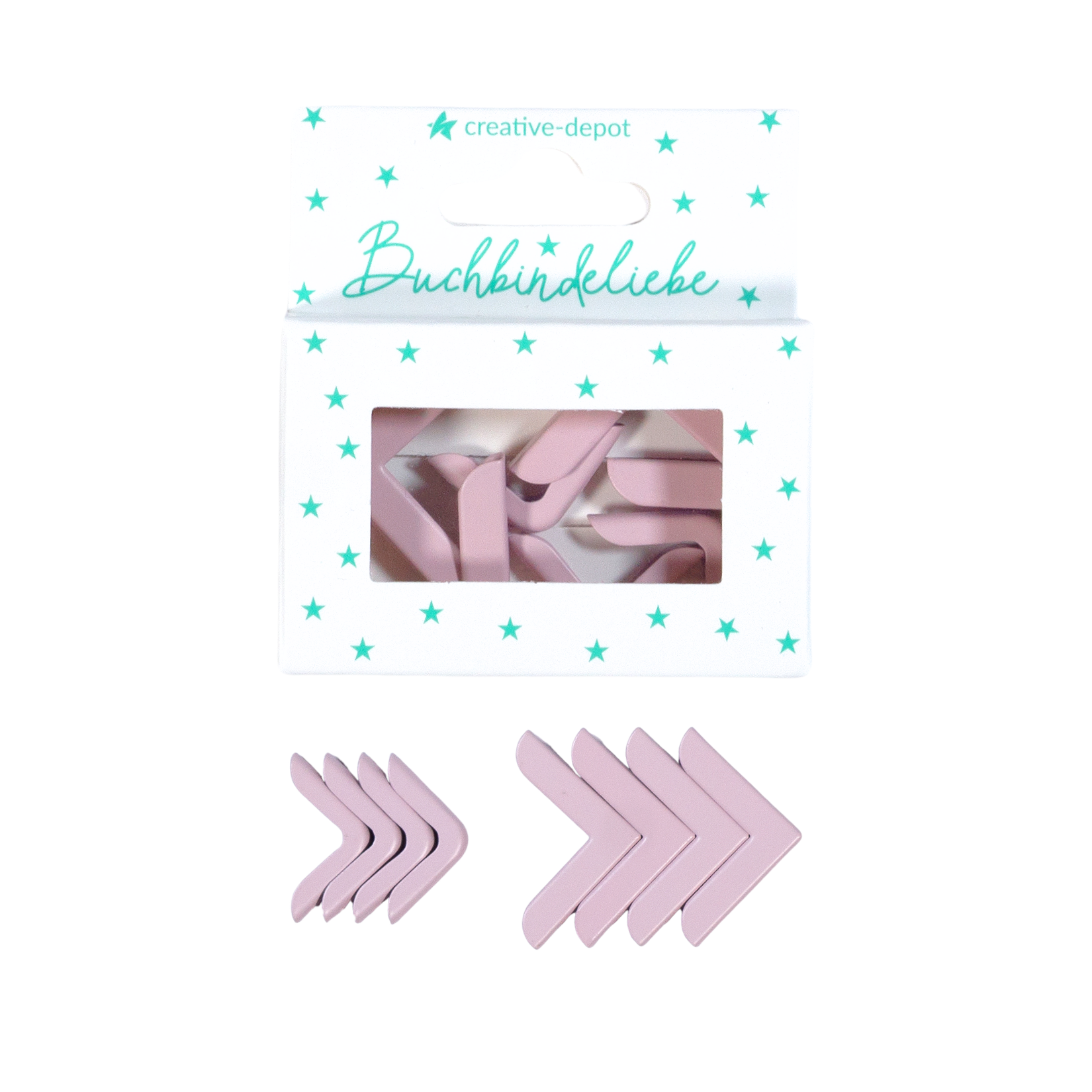 Buchecken - Pastell Flieder - Matt - Buchbindeliebe - 8 Stück