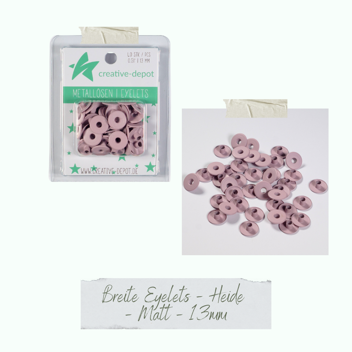 CD-EY-104_Breite-Eyelets-Heide-Matt-13mm Breite Eyelets - Heide - Matt - 13 mm