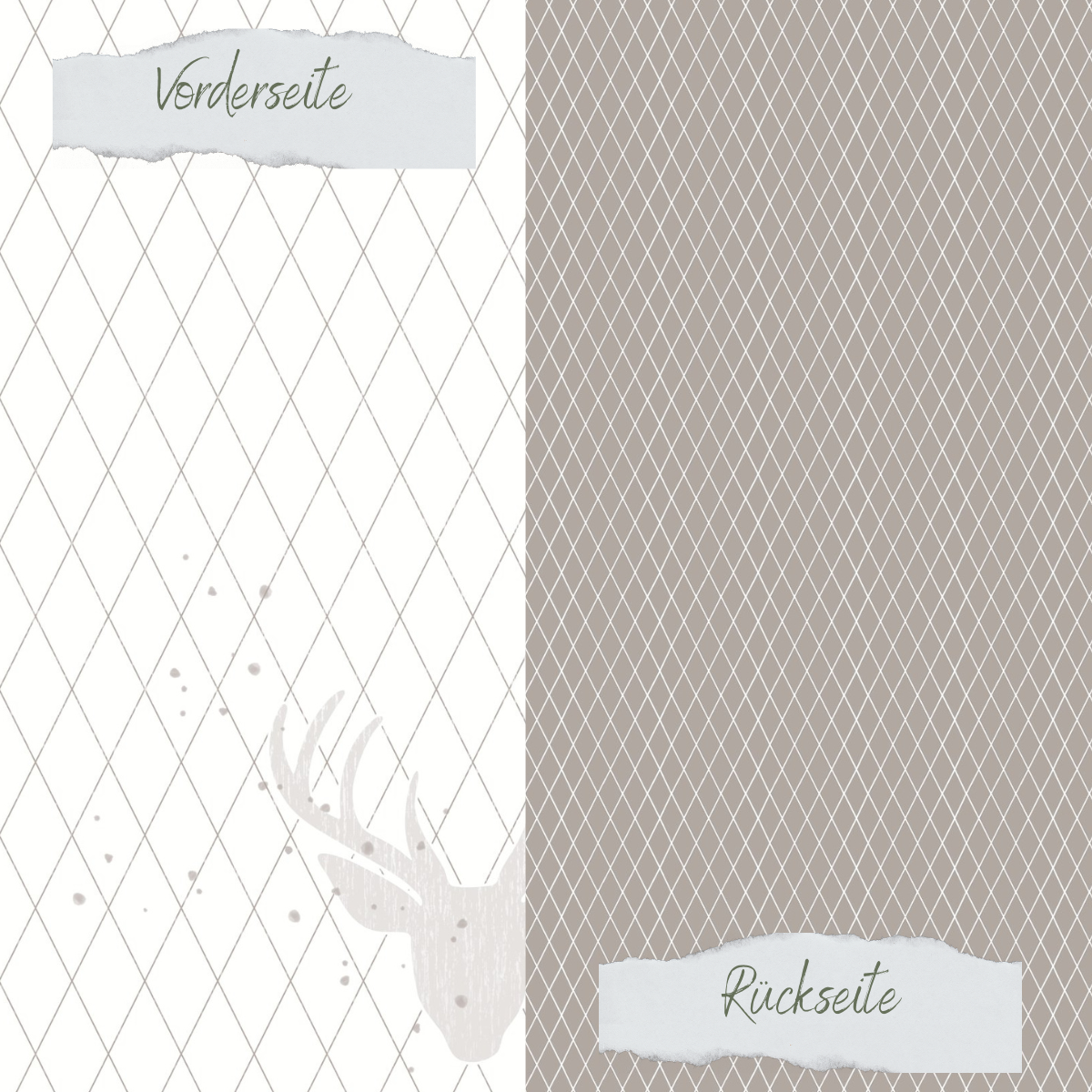 Designpapier - Scrapliebe - Dezembertagebuch - Rautengitter - Taupe - Doppelseitig bedruckt