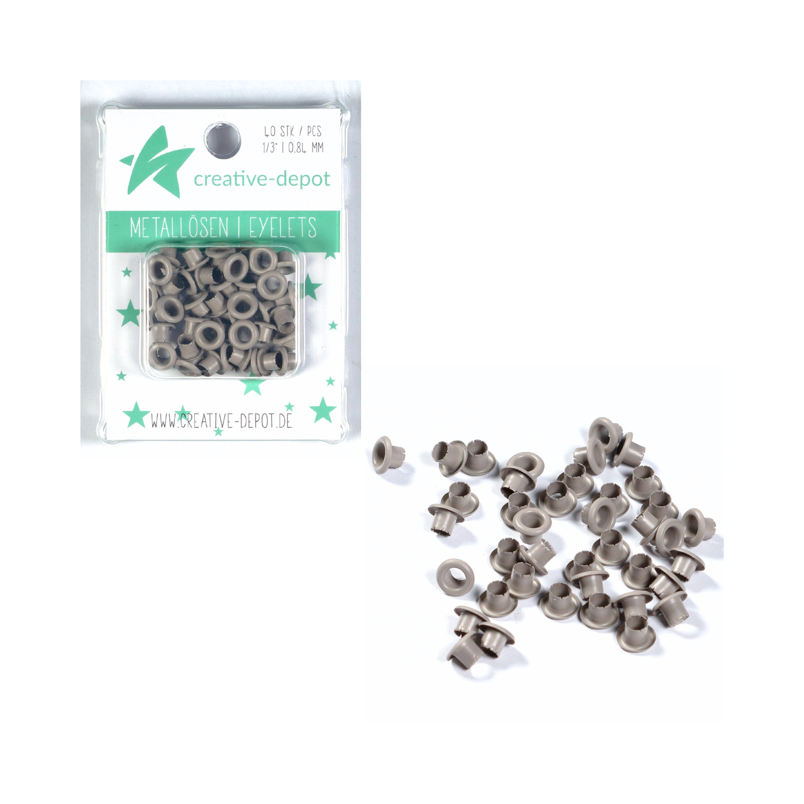 Eyelets - Taupe - Matt - 8 mm